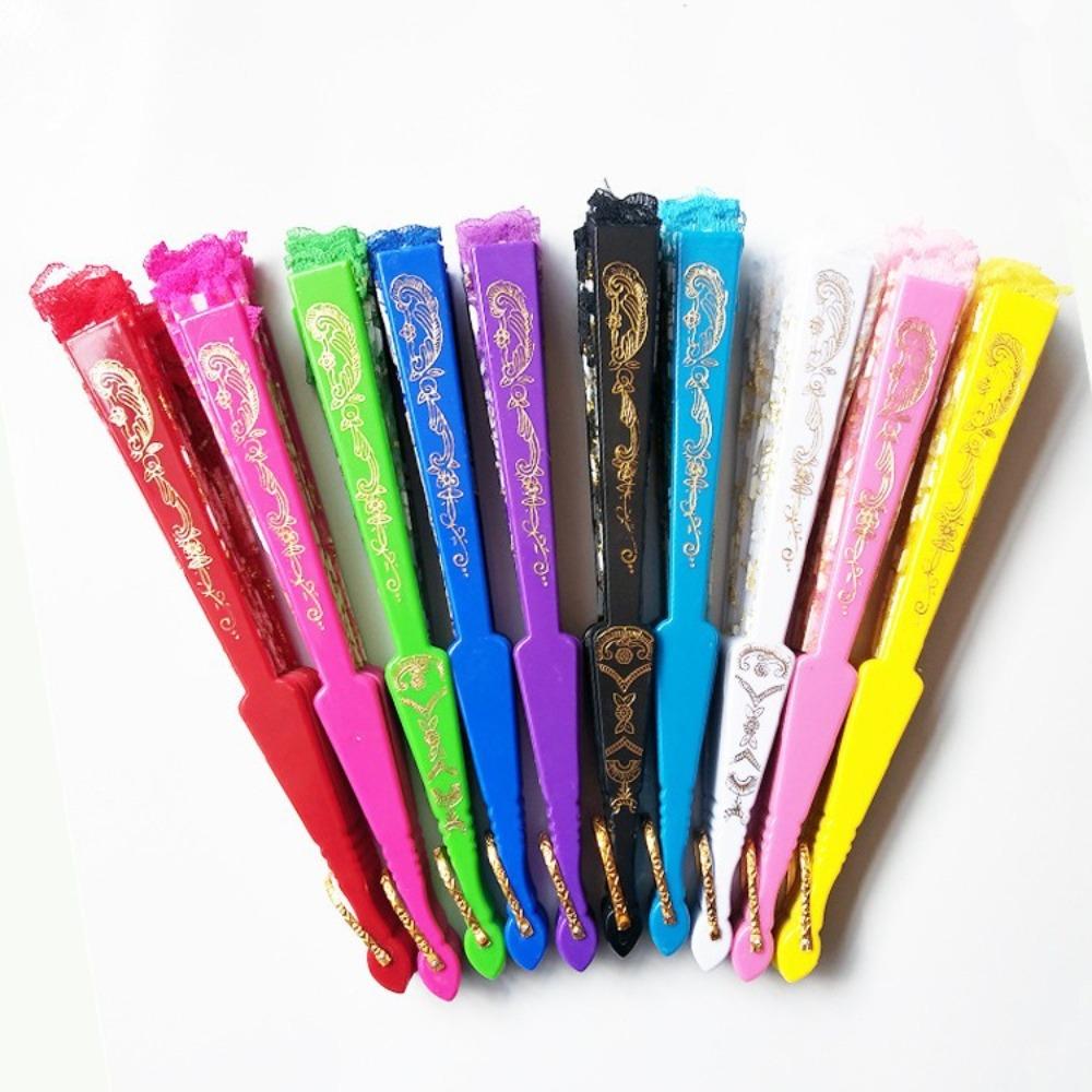 Handheld Ladies Lace Hand Fan Plastic Handle Dance Fan Ornaments Folding Fan  Summer