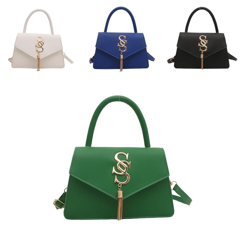 Trendy Elegant Faux Leather Tassel Handheld Small Square Bag For Women In Various Colors