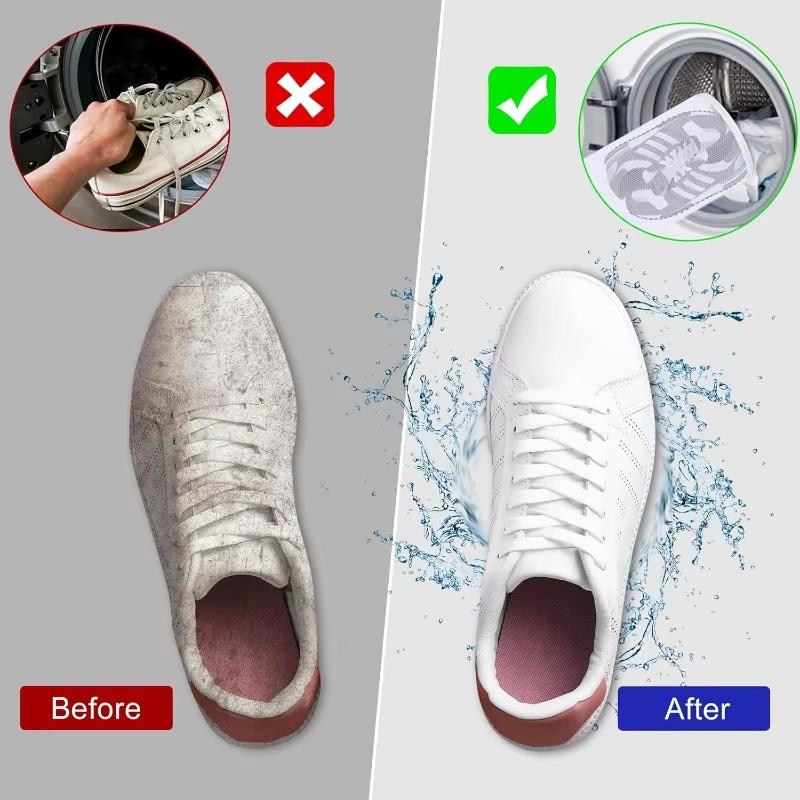 1/2pcs Versatile Shoe Washing Bag With A Zipper Fine Net Reusable Sports Shoes Bra Sports Shoe Cleaning Bags Clothing Organizer