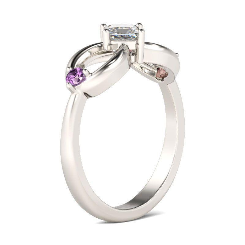 Bague Élégante Mode Plaqué Argent Avec Strass Alliage Design Infini