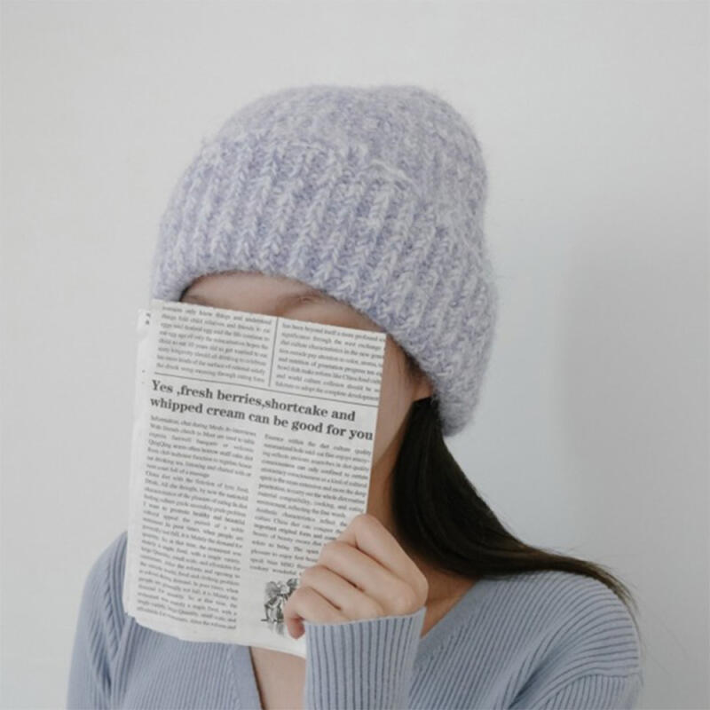Women's Pastel Bocashi Roll-Up Golji Knit Winter Hat