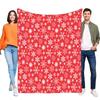Red Snowflake Christmas Blanket Soft Warm Flannel Throw Cozy Lightweight for Bed Sofa Couch Winter Holiday Home Decor Gift Adult