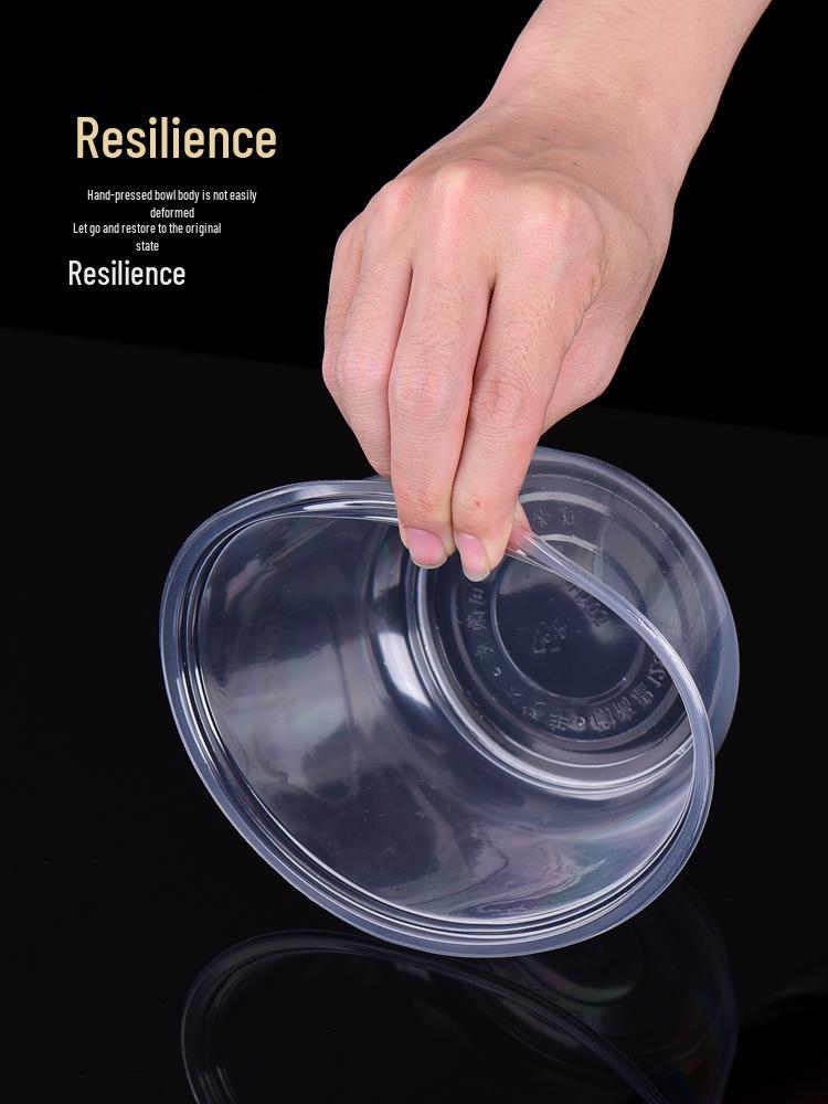 Food-Grade Disposable Round Plastic Bowl for Rice, Soup, or Dessert - No Lid