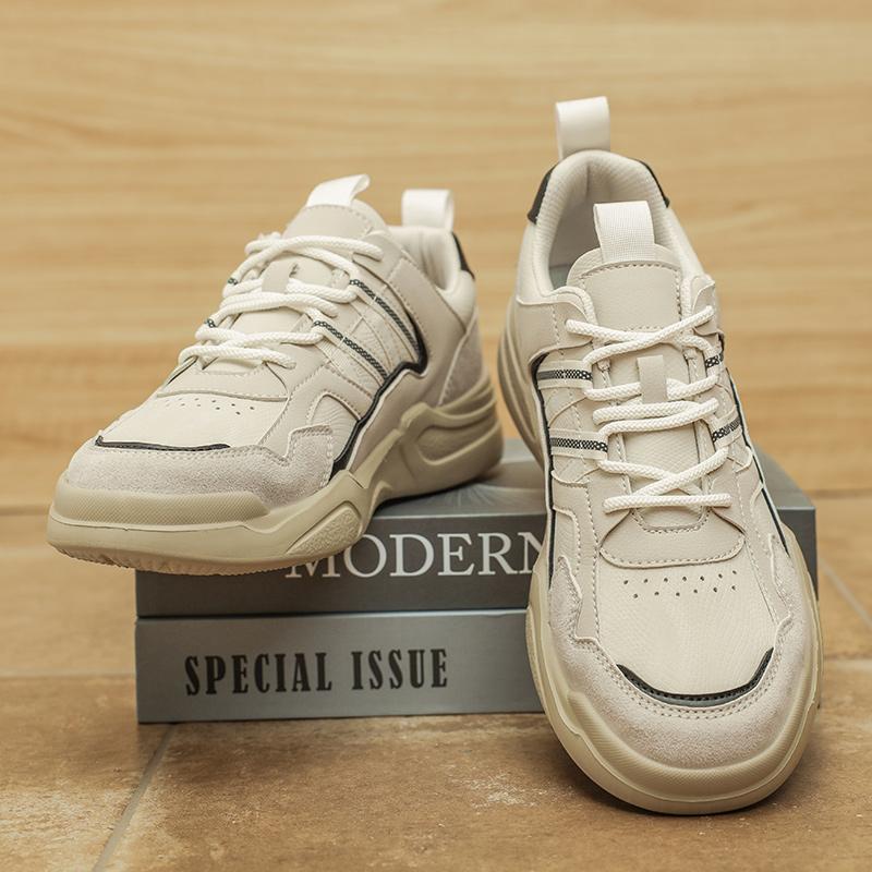 Leichte Herren Freizeitschuhe aus Leder Bequeme Herren Sneaker Rutschfeste Wanderschuhe Alltagsschuhe Trekkingschuhe Weiche Trainer