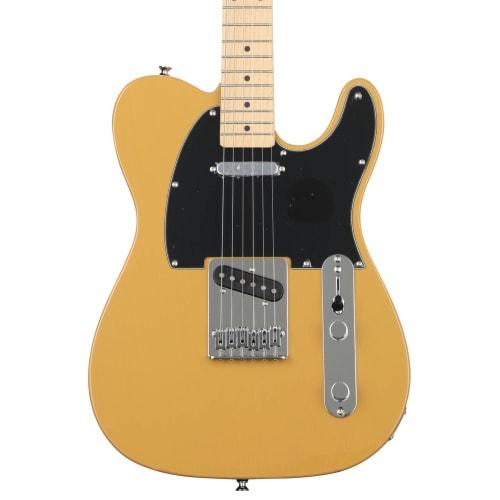 Squier by Fender Affinity Series? Telecaster? E-Gitarre, Ahorn-Griffbrett, Schwarzes Schlagbrett, Butterscotch Blonde, mit Softcase