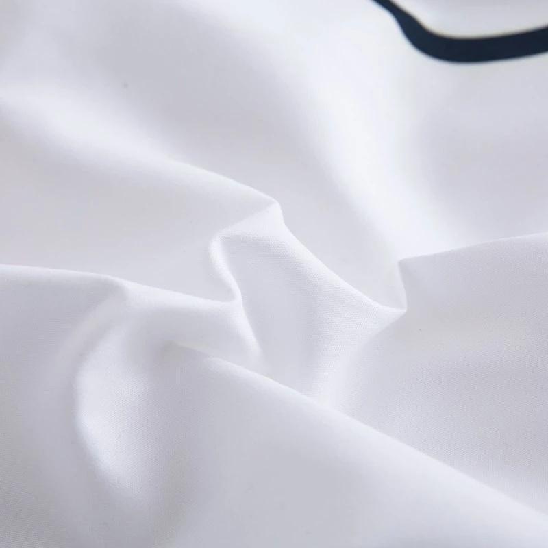 Boot Anker Blau und Weiß Gestreift Bettlaken Set 3D Gedruckt Marine Bett Flachlaken mit Kissenbezug Bettwäsche King Queen Größe