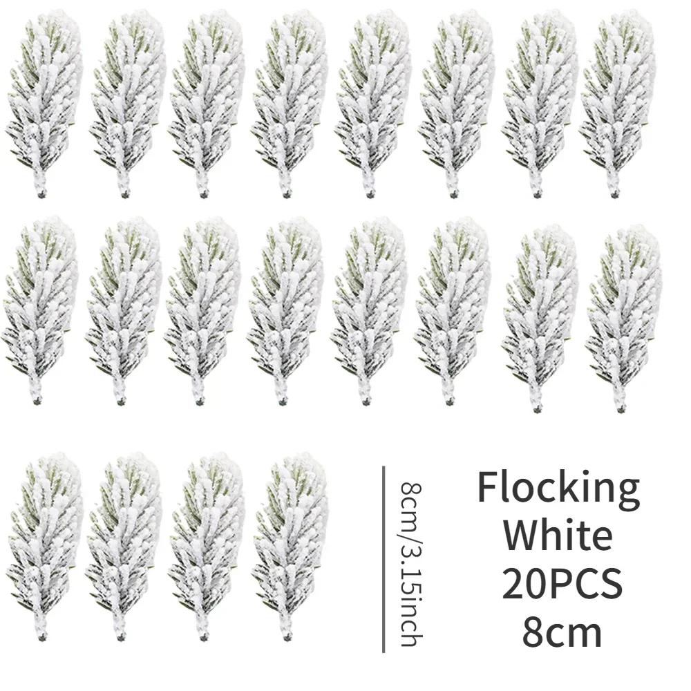 10/20 Pcs Artificial Plants Pine Branches Christmas Tree Accessories DIY New Year Party Decorations Xmas Ornaments Kids Gift