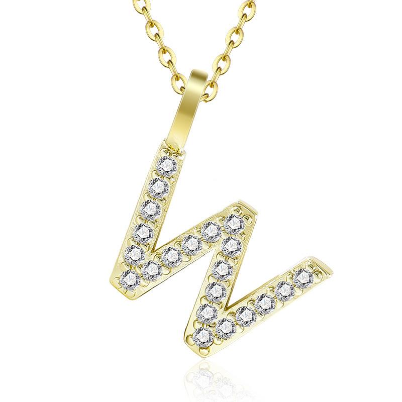 Gold Color Pendant Necklace with Chain for Women - Initial Jewelry Gift