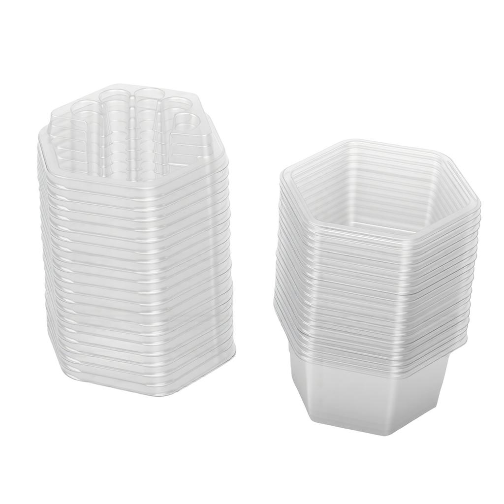 20 Pcs Hexagonal Disposable Cartridge Cup Holder Transparent Disposable Cartridge Needles Cups for Microblading