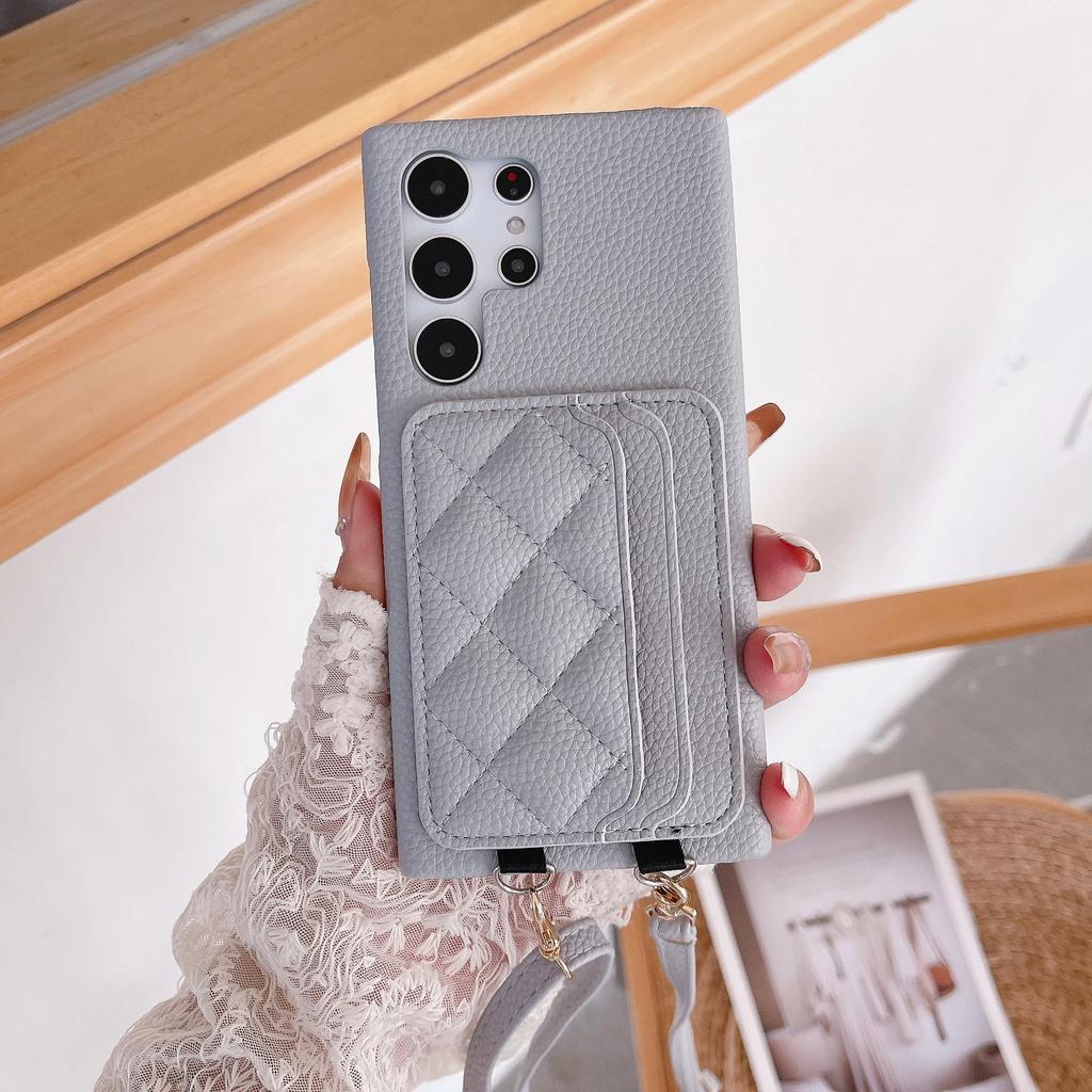 Leather Crossbody With Card Holder Phone Case for Samsung Galaxy S24 S22 Ultra Plus S23 FE A15 A25 A35 A55 A24 A34 A54 A14 Cover