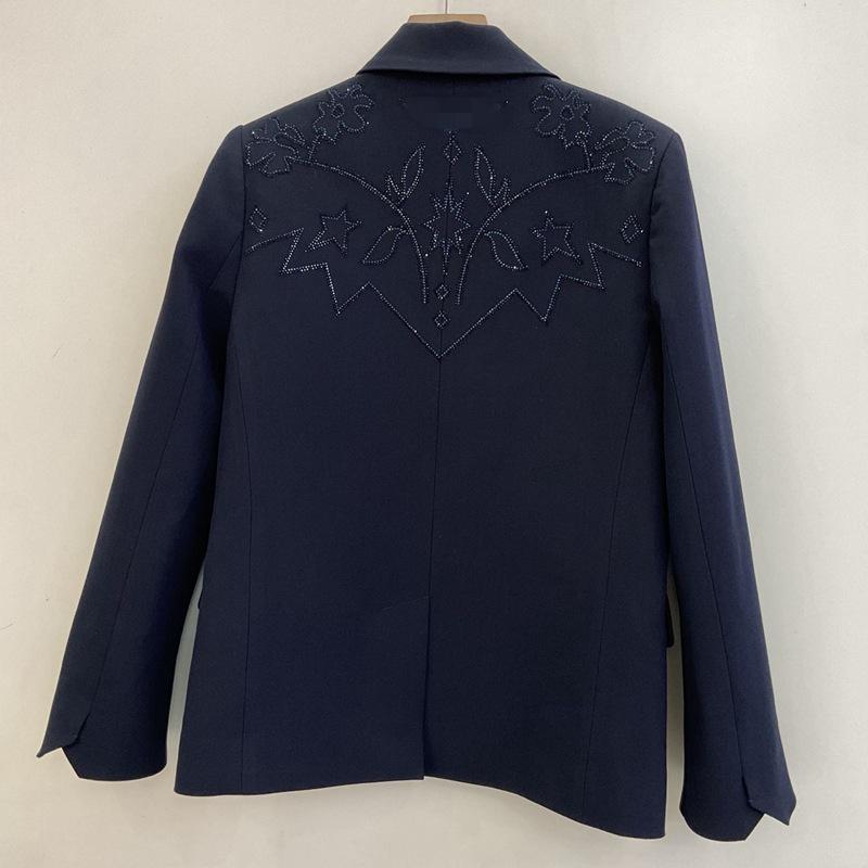 

Высококачественный повседневный костюм-пиджак Z@V с цветочным принтом и горячими стразами - Коллекция Осень/Зима 40 чёрный