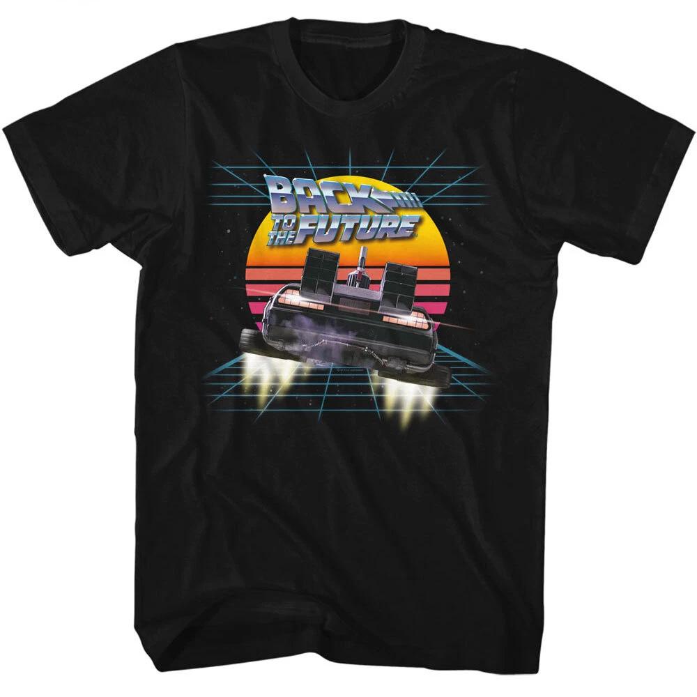 Back To The Future Movie Delorean Teleporting Sunburst Grid Men s T Shirt 2XL