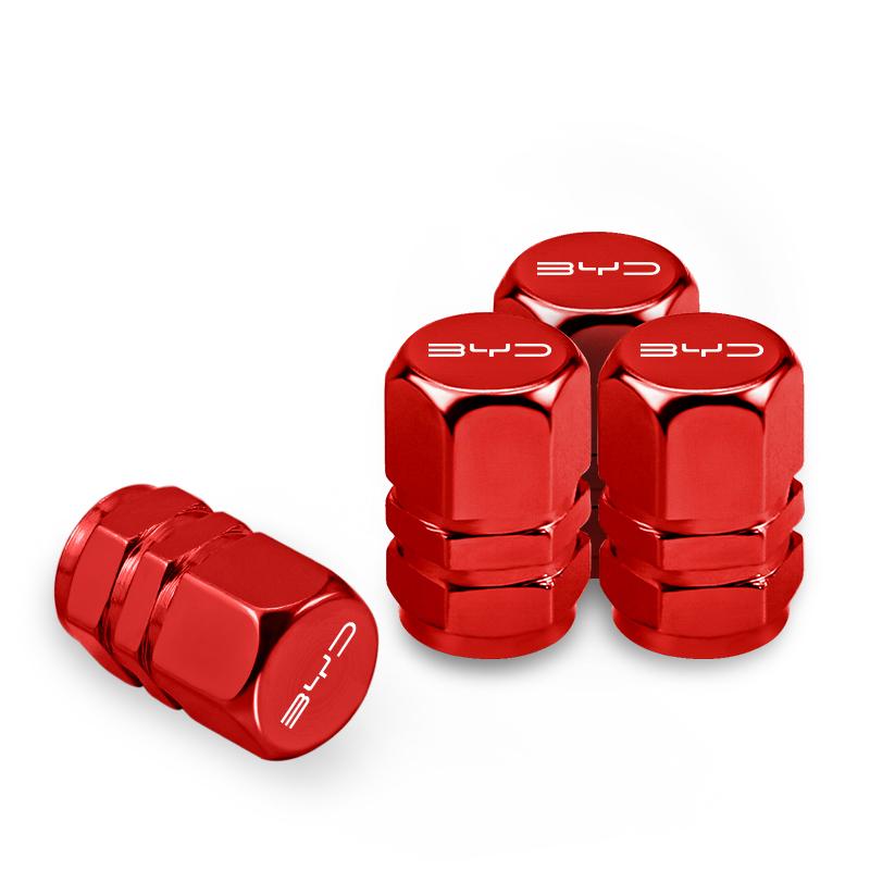 4Pcs Car Wheel Tire Valves Caps Waterproof Dustproof Cover For BYD Atto 3 Yuan Plus Han Tang EV F3 E6 Dmi Song F0 Qin Pro G3 I3