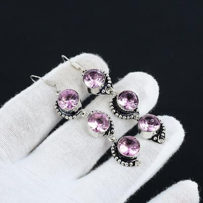 Pink Kunzite Gemstone Handmade 925 Sterling Silver Jewelry Earring Pink Kunzite Earring For Women Jewelry For Gifts Handcrafted Jewelry Earring