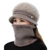 Hat Women Winter Mom Middle-Aged and Elderly Old Lady Autumn and Winter Fleece-lined Warm Fashion Western Style Wool Knitted Hat