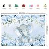 Blue elephant background Cute elephant photography background for a boy or girl's birthday party decorated photo booth