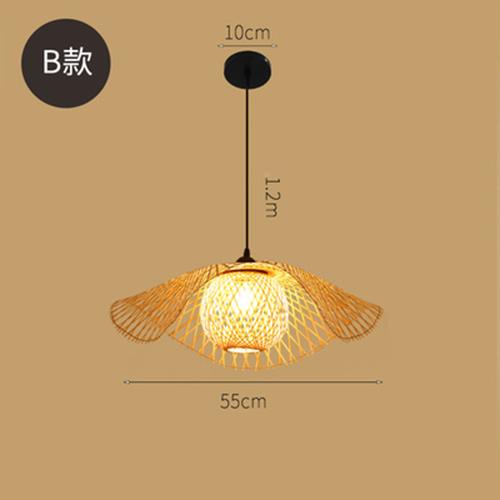 Bamboo Chandelier Teahouse Rattan Lamp Handmade Cafe Bar Garden Dining Room Bedroom Bamboo Wicker Rattan Lighting Fixture