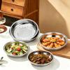 Food-Grade Stainless Steel Multi-Purpose Plate: Ideal for Soup, Dinner, Fruit, Steaming, and Household Use.