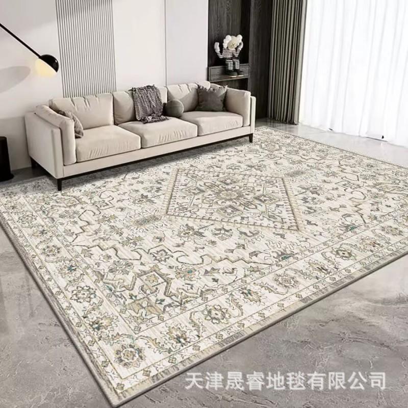 Modern Geometric Area Rug Living Room Bedroom Non-Slip Washable Soft Faux Wool Carpet Square
