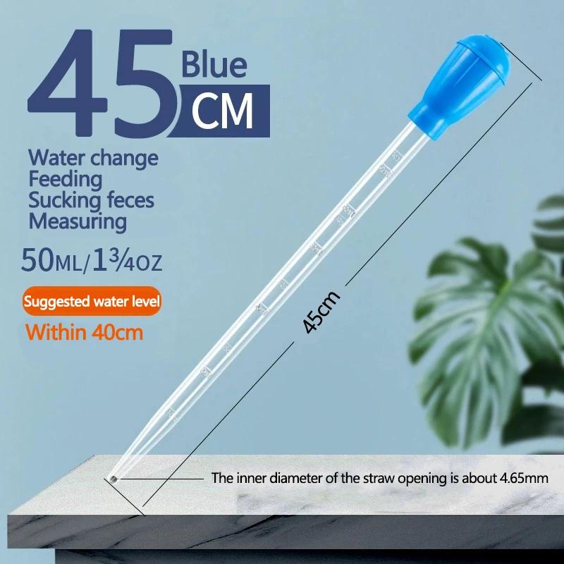 Lengthen Pipette Cleaner Simple Cleaning Tool for Aquarium Water Changer Aquarium Siphon Fish Tank Vacuum Cleaner 12cm 29cm 45cm