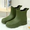 Chelsea rain shoes women's fashion water shoes new velvet rain boots waterproof boot cover shoes non-slip rubber shoes