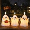 Halloween Table Centerpieces Ghost Flameless Candle, Cute Holding BOO Letter Tealight, Autumn Seasonal Home Decor Battery Operated LED Flickering