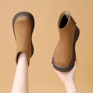 . Muffin thick-soled heightening short boots, autumn and winter casual round-headed women's boots