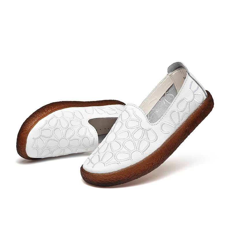 Women's Lightweight Round Toe Flats Slip On Flat Ballet Shoes for Women Casual Faux Leather Loafer Dressy Shoes Soft Driving Shoes Walking Loafers