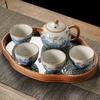 Huang Ru Kiln retro teapot landscape ceramic Teaware simplicity small household light luxury high-end kung fu tea cup tea tray