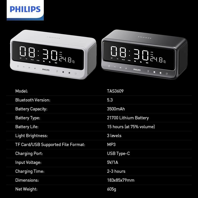 Philips Bluetooth Speaker TAS3609 Bluetooth 5.3 connectivity, low power consumption, fast transmission, stable pairing.