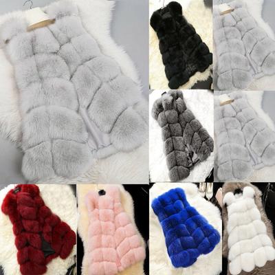 Womens Faux  Gilet Vest Sleeveless Waistcoat Body Warmer Jacket Coat Outwear