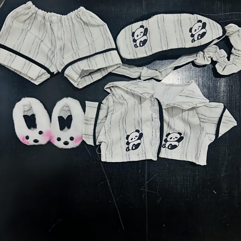 

38cm For Zimomo Clothes Panda Pajamas Cute Casual Style Overall The Fashionable And Creative Dressing Labubu Accessories No Doll no doll