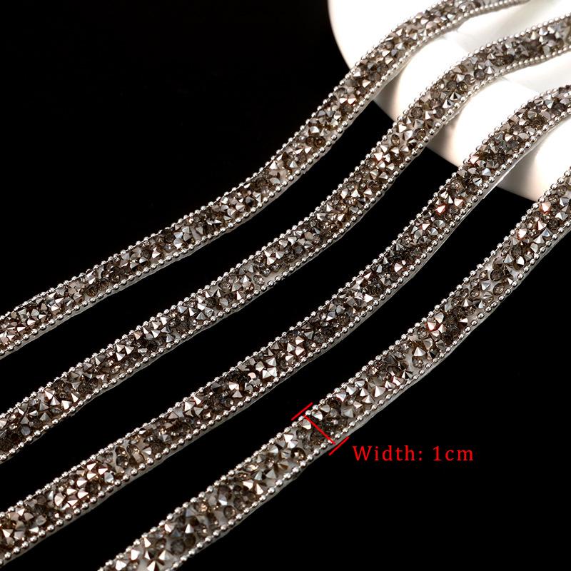 10Yards Resin Rhinestone Ribbons Self Adhesive Diamond Crystal Roll Glitter Belt Bling Party DIY Decorations 1CM Rhinestone