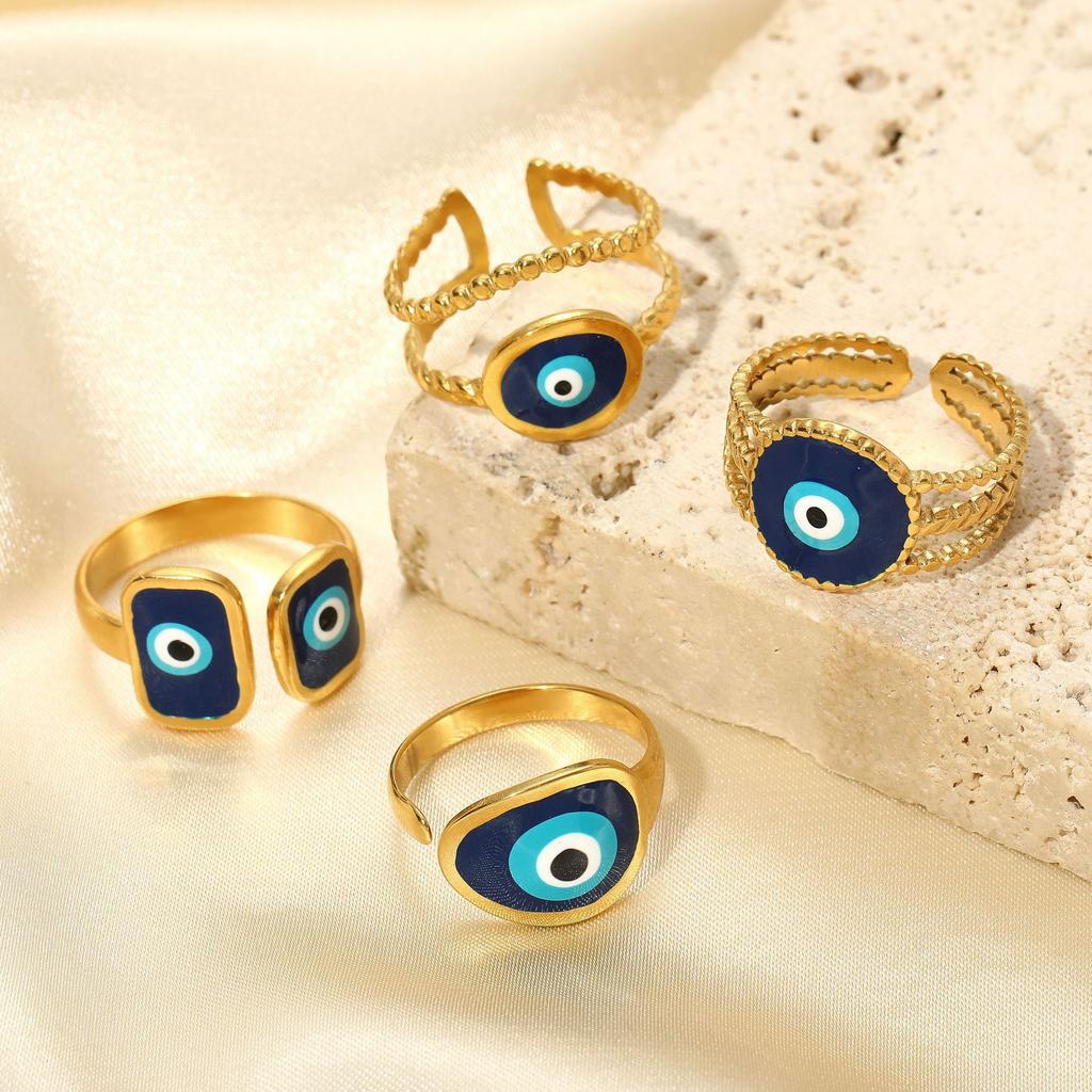 New Oil Dripping Vacuum Electroplating Devil's Eye Open Hand Jewelry