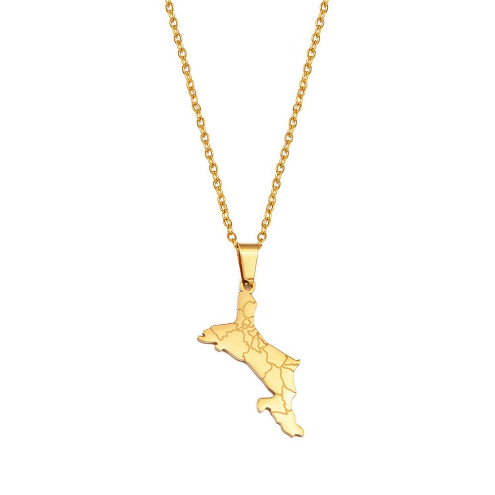1 Stück Seychellen Karte Anhänger Halsketten Mahe Edelstahl für Damen Mutter Schmuck #572062