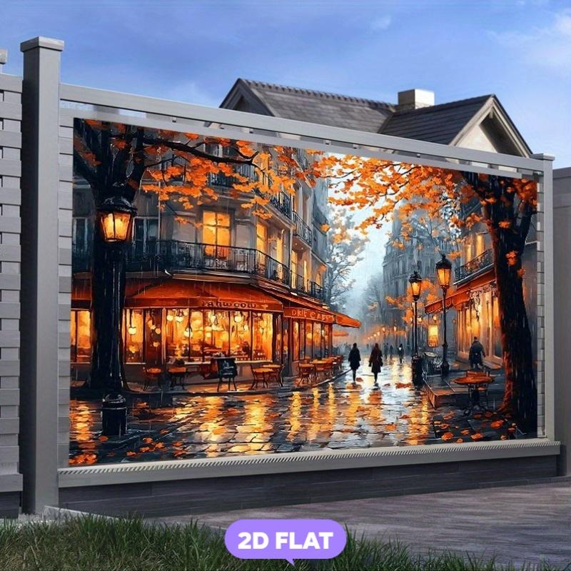 2D plane, 1 piece showcasing fashionable street scenes, highly suitable for autumn-themed parties
