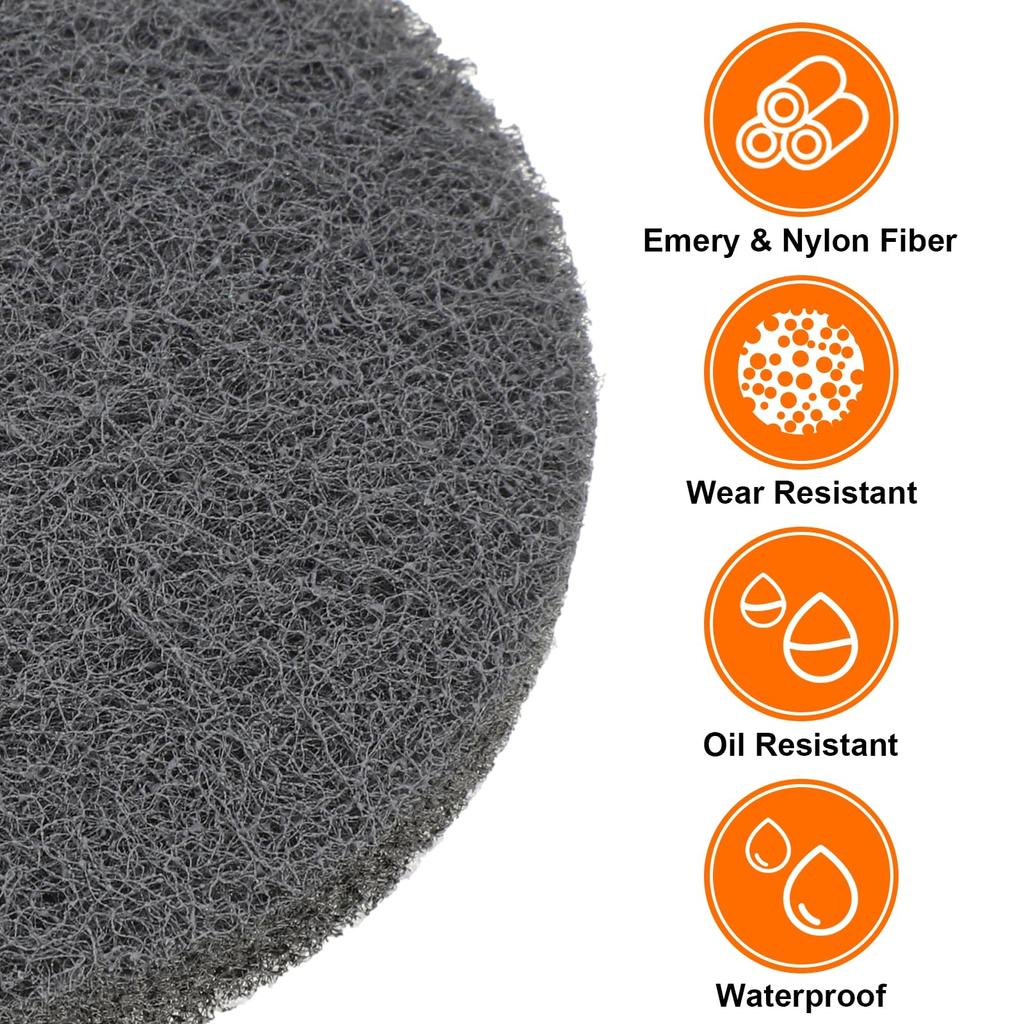 Uxcell 12pcs Scrubber Scrubbing Pads 1200 Grit Drill Power Brush Hook and Loop Surface Conditioning Discs Drill Scuffing Discs Scrub Pads for Home