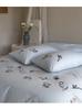 Elegant Blue Embroidered All-Cotton Bedding Set - Cozy and Thick for Autumn and Winter