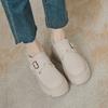 Thick-soled women's spring new muffin with one pedal, lazy Doudou shoes, inner height increase, casual single shoes women