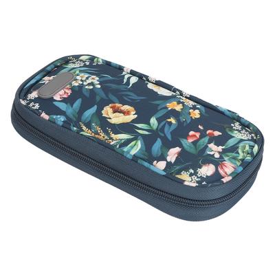 Insulin Cooler Case Portable Insulin Pen Cooling Bag Diabetes Supply Carrying Case for Travel Blue Camellia Flower