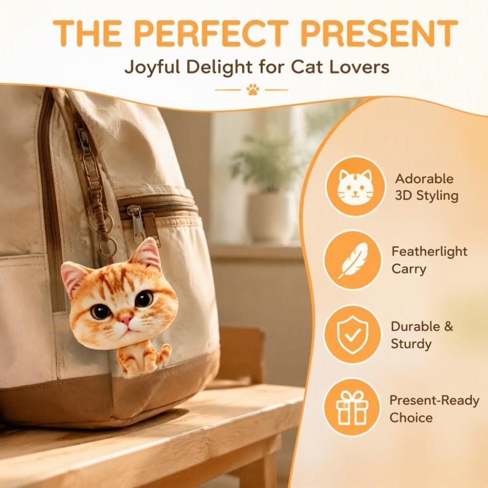 Cartoon Design Cat Plush Doll Keychain Plush Car Key Ring Doll Bag Pendant  School Bag Decoration