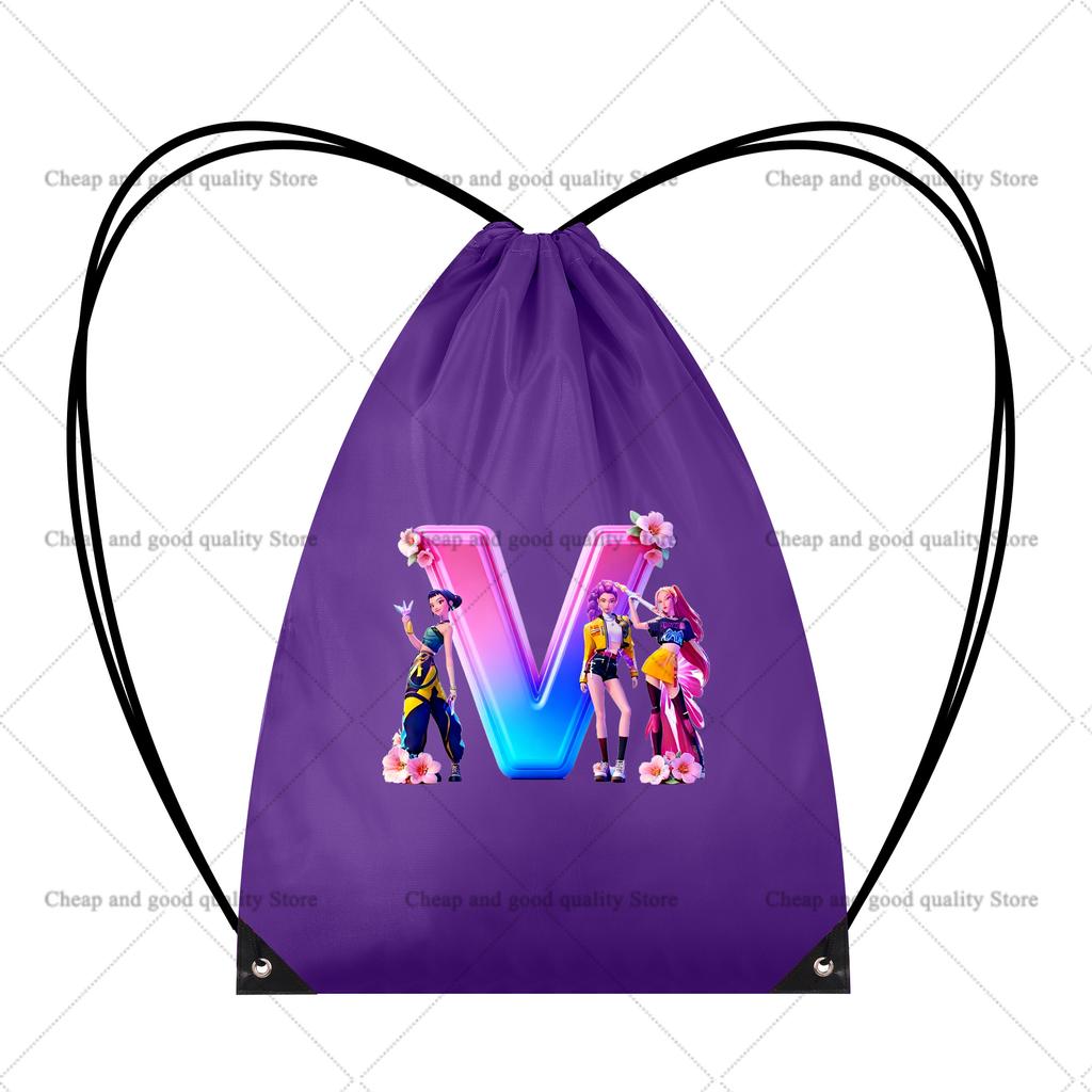 KPop Demon Hunters Bundle Pocket Drawstring Backpack Youth Fashion Large Capacity Sport Bag Cartoon Gift Bags Cycling Knapsack Kid Friendly