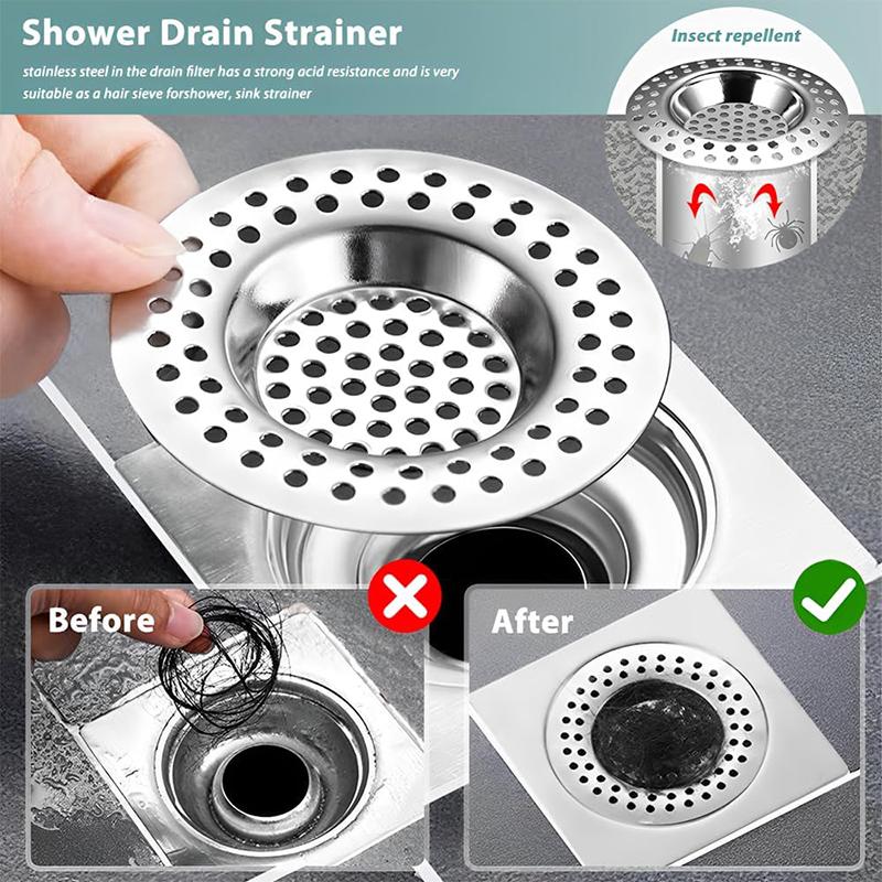 4 Pcs Stainless Steel Kitchen Sink Strainer Plug Drain Hair Catcher Sink Stopper Drain Filter Standard Strainer Drain Protector