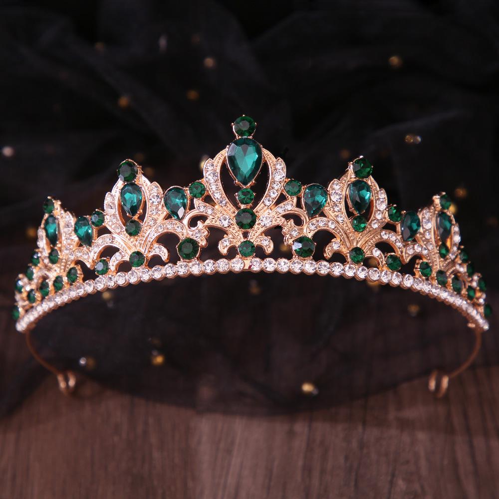 DIEZI 9 Colors Luxury Princess Girls Opal Crystal Bridal Wedding Tiara Crown Bride Queen Headbands Hair Jewelry Accessories