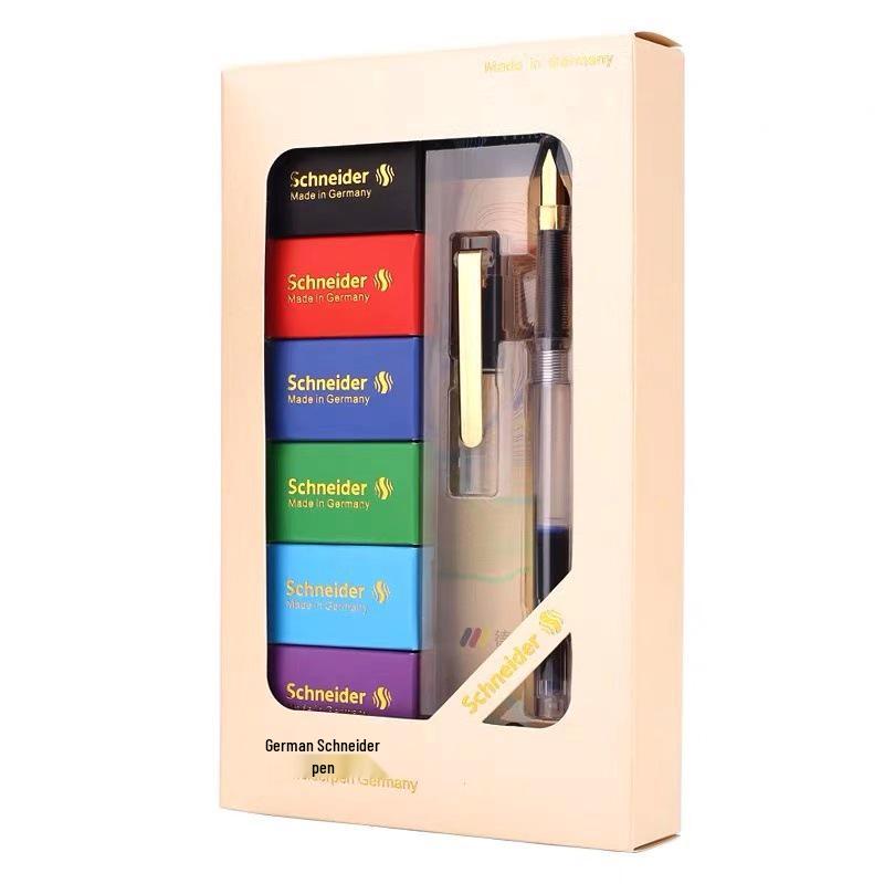 Schneider Germany BK406 Fountain Pen, 23K Gold-Plated EF Nib & Clip, Ideal for Men, Women, Students & Adults EF Nib