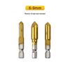 Hex Shank Five-Flute Countersink Bit Set (6-Piece: 6mm-19mm) Woodworking Hole Opener
