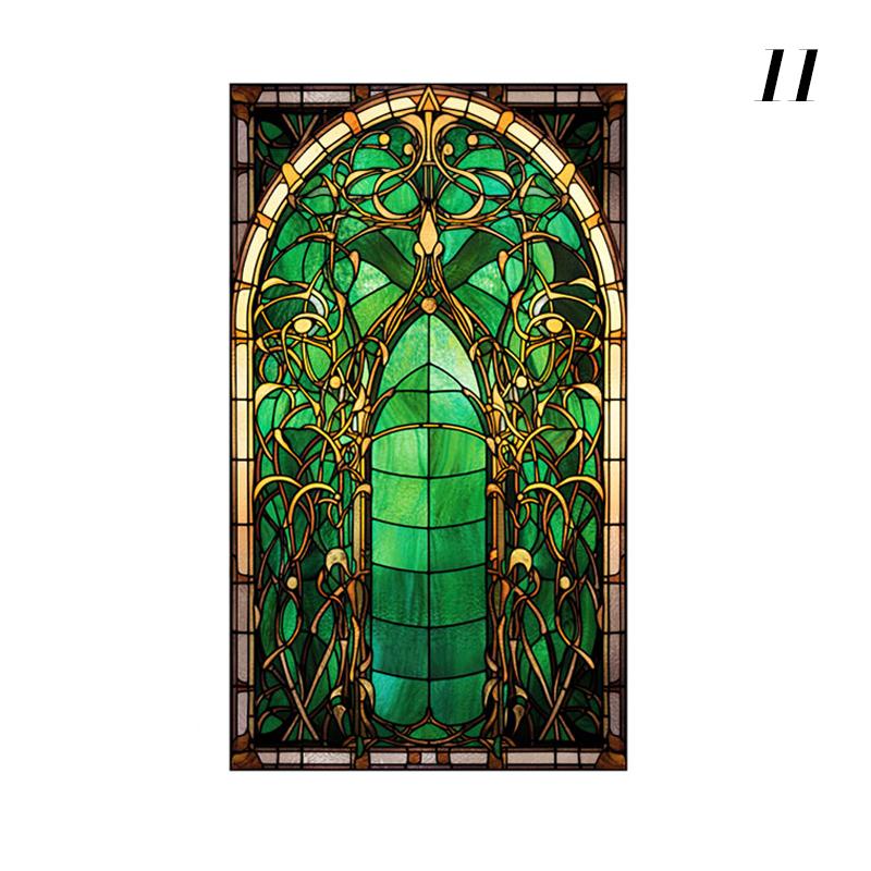 Retro Art Skleněná Fólie Evropský Styl Vitrážové Kostelní Umění Soukromí Okenní Samolepky Neprůhledné Hotelový Klub Veranda Okenní Dekorace Fólie