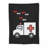 Paramedic Ambulance Wee Woo Print Blanket Flannel Sofa Throw Blanket Warm for Couch Bedding Throws Bedspread Quilt