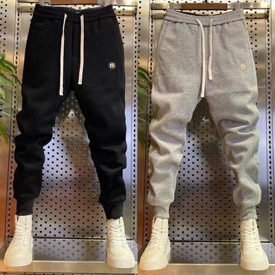 Pánské trendy slim fit tepláky s manžetami - ležérní univerzální sportovní kalhoty na podzim a zimu