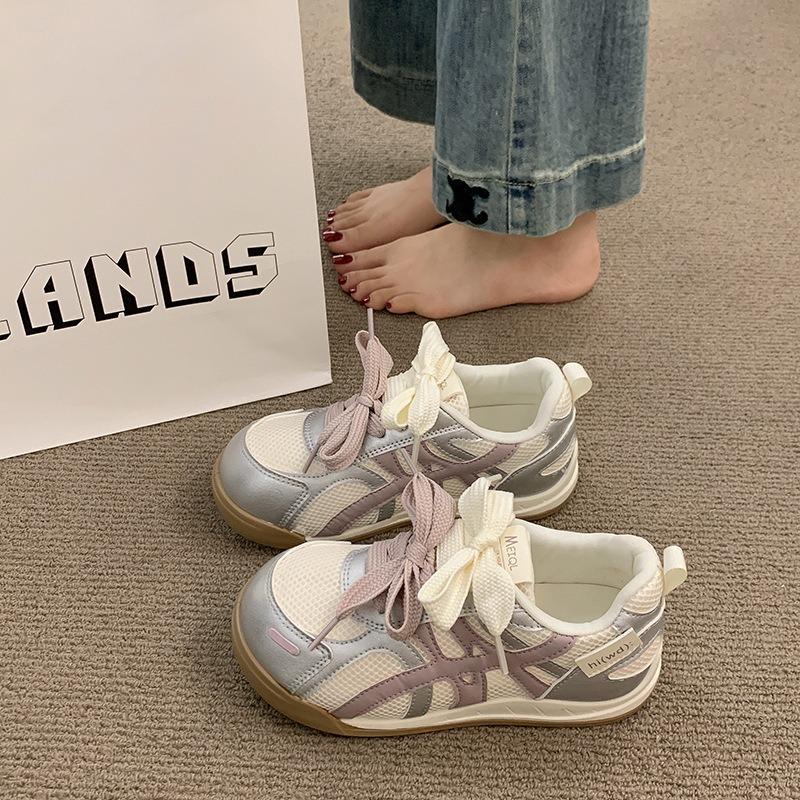 Designer Creative Women's Chunky Shoes Spring Summer Comfortable Non Slip Casual Walking Shoes Lace-up Women Vulcanized Sneakers